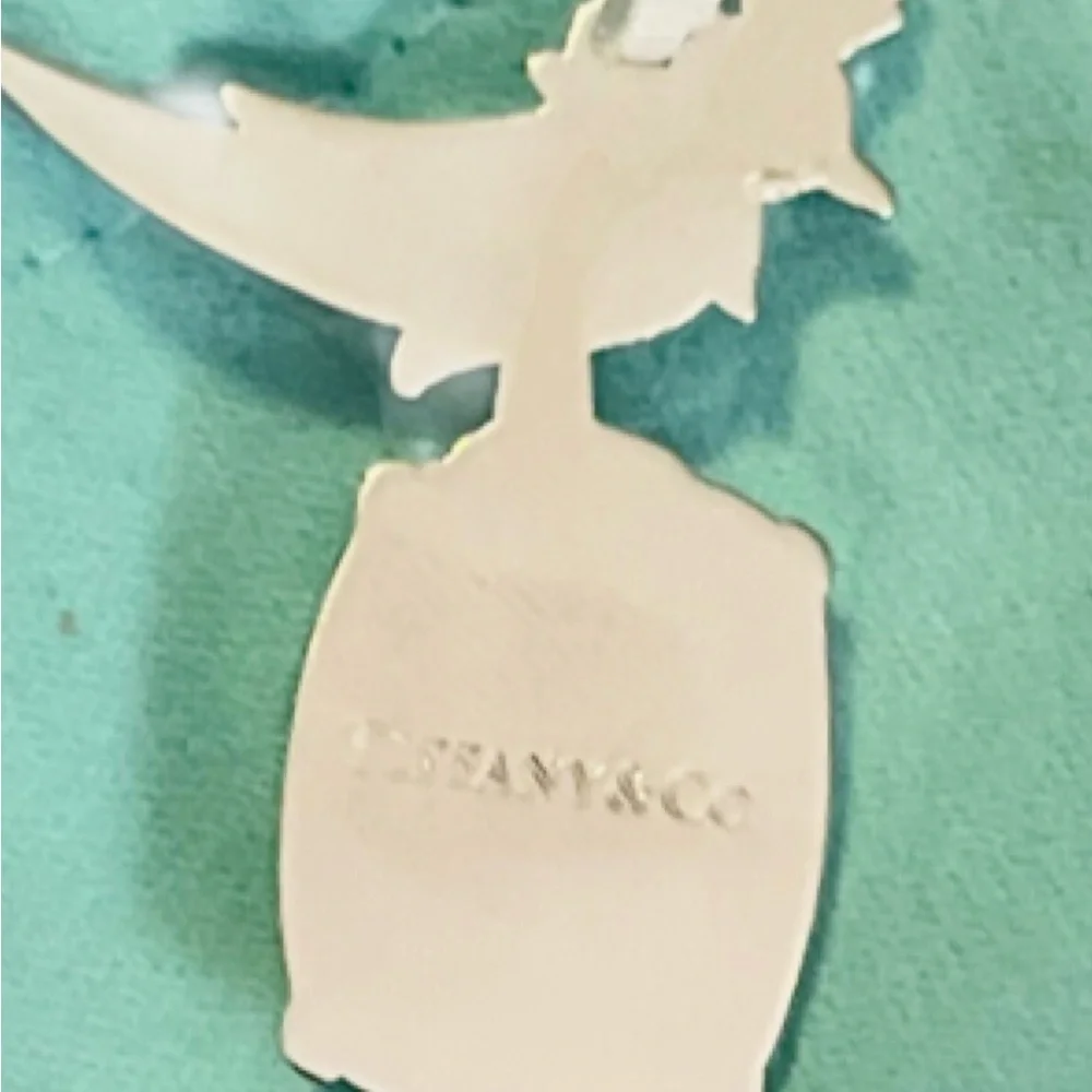 NEW Tiffany & Co. Bird on a Rock Pendant Ornament Charm Gift Pouch Silver RARE!